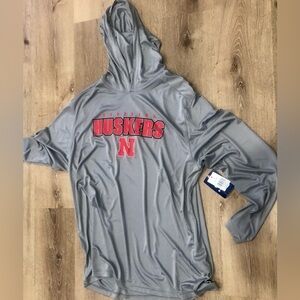 Husker Mens XXL Champion dry fit long sleeve hooded shirt